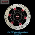 Dĩa thắng trước TBT 267mm lòng đen khoen đỏ