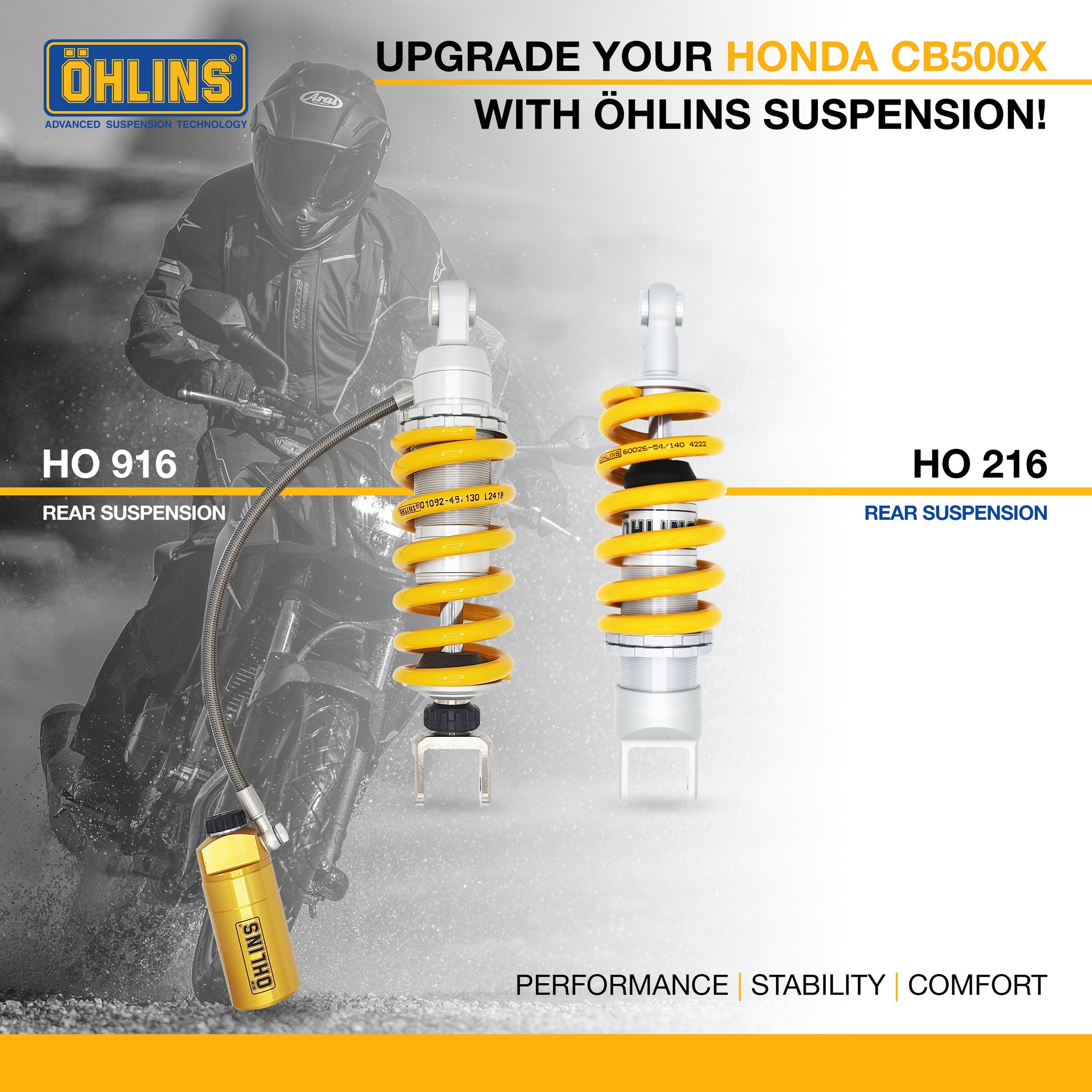 Giảm xóc sau Ohlins Honda CB500X HO916 - HO216 - TTRACING MOTORS
