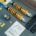 Combo Heo dầu Brembo 2 pis logo xám và Phuộc Ohlins Ho110019 Honda Wave Dream